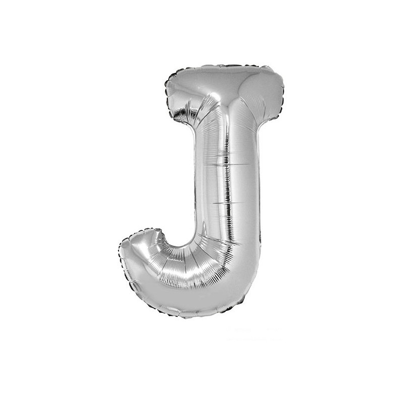 Ballon Lettre J Aluminium Argent