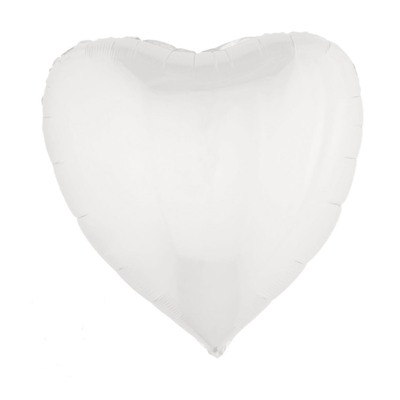 10x Ballon en aluminium Coeur noir et blanc (45 cm) - Mariage