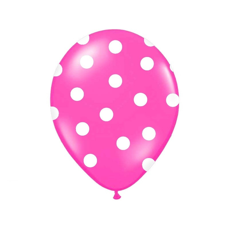 Ballons rose fuchsia à pois blancs • Boutique Fêtes vous même