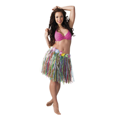 Jupe hawaïenne multicolore adulte