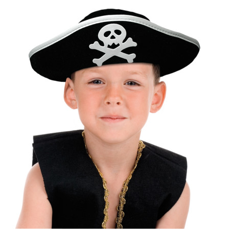 Boland 81906 Chapeau de pirate Joey pour enfant Taille unique,Noir,Taille  unique
