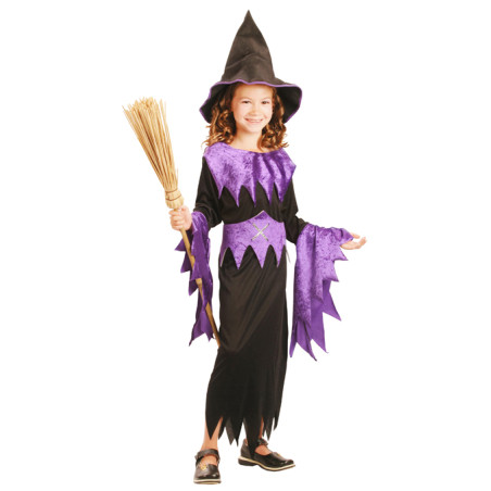 Déguisement violet de sorcière fille Halloween