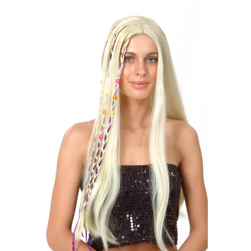 Perruque hippie blonde pour femme