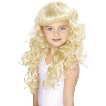 Perruque blonde de princesse fille