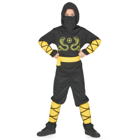 Déguisement ninja noir et jaune garçon