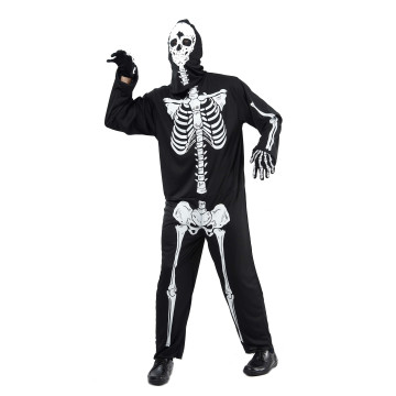 Déguisement noir squelette homme Halloween