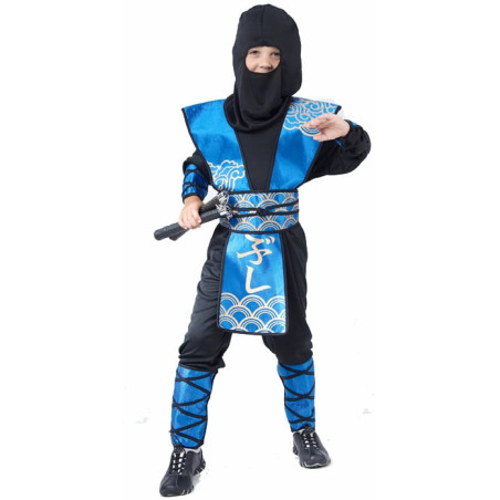 Déguisement ninja bleu et doré garçon