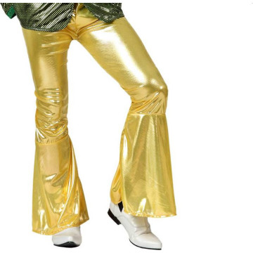 Pantalon disco homme or