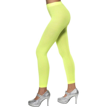 Collants sans pieds vert fluo femme