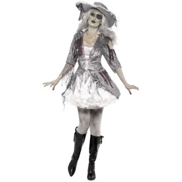 Déguisement fantôme pirate effet satiné femme Halloween