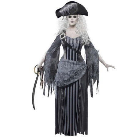 Déguisement fantôme pirate grise femme Halloween