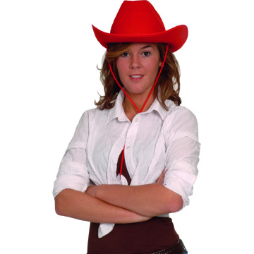 Chapeau cowboy rouge adulte