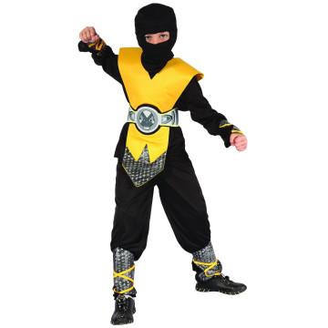 Déguisement ninja jaune plastron garçon