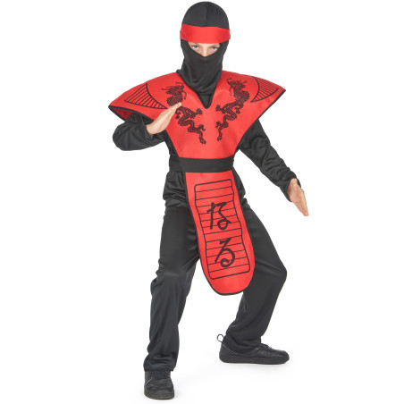 Déguisement ninja dragon rouge garçon