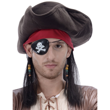 Perruque chapeau de pirate homme