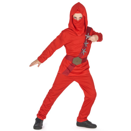 Déguisement ninja rouge étoiles garçon