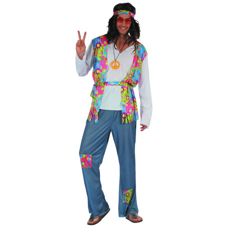 Déguisement hippie effet jean homme