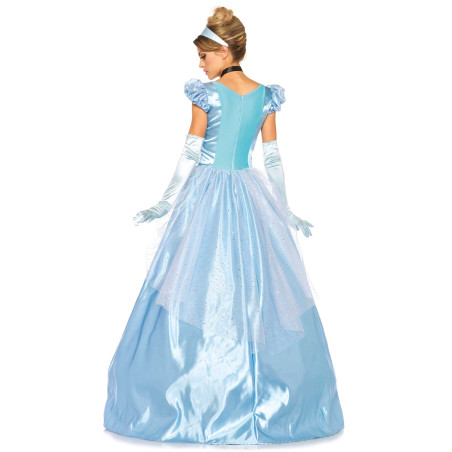 Déguisement princesse robe bleu satiné femme