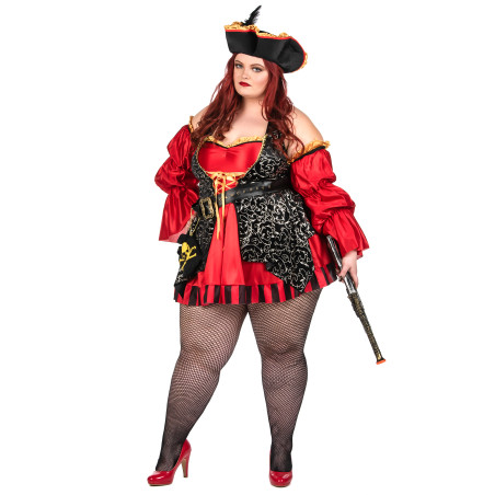 Déguisement Pirate rouge pour femme - Premium