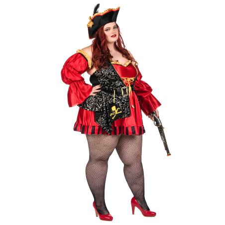 Déguisement Pirate rouge pour femme - Premium