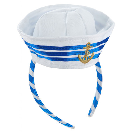 Serre-tête mini chapeau marin adulte