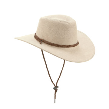 Chapeau cowboy luxe beige en suede adulte