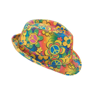 Chapeau borsalino hippie à fleurs adulte