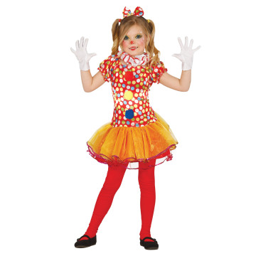 Déguisement clown multicolore avec tutu fille