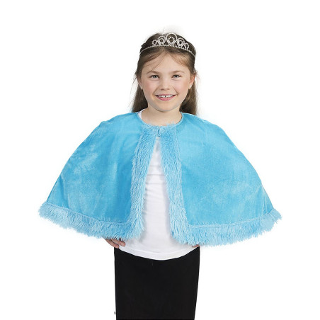 Cape en peluche bleue fille