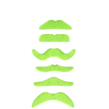 1 Moustache vert fluo adulte