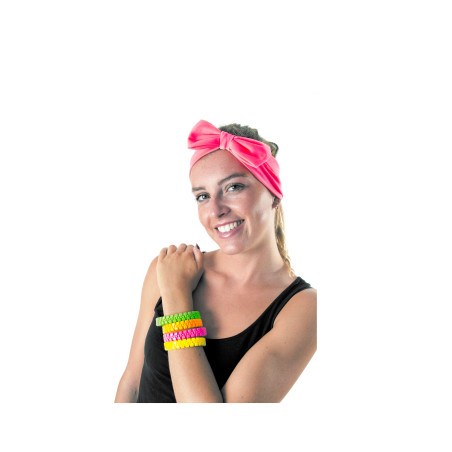 Bracelet zip rose fluo adulte