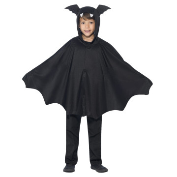 Déguisement poncho chauve-souris noir enfant Halloween