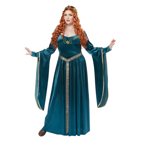 Déguisement princesse médiévale bleue grande taille femme