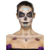 Kit maquillage fleurs bleues femme Dia de los muertos