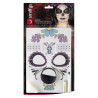 Kit maquillage fleurs bleues femme Dia de los muertos