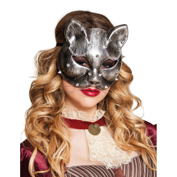 Loup chat argenté adulte Steampunk