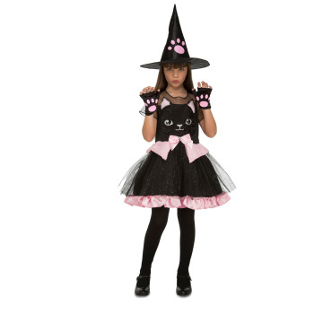 Déguisement sorcière chaton fille Halloween