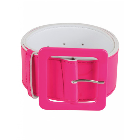 Ceinture large rose fluo adulte