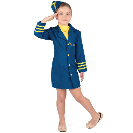 Déguisement uniforme hôtesse de l'air fille