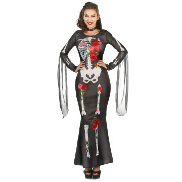 Déguisement robe squelette femme Dia De los Muertos