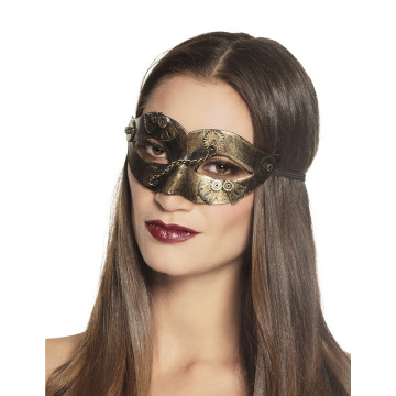 Loup steampunk rouages dorés femme