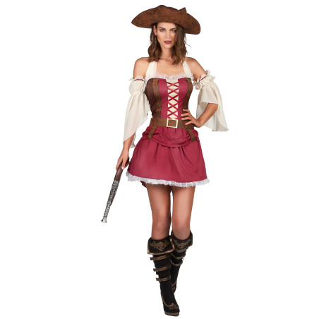 Déguisement pirate bordeaux sexy femme