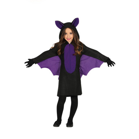 Déguisement chauve-souris noir et violet fille