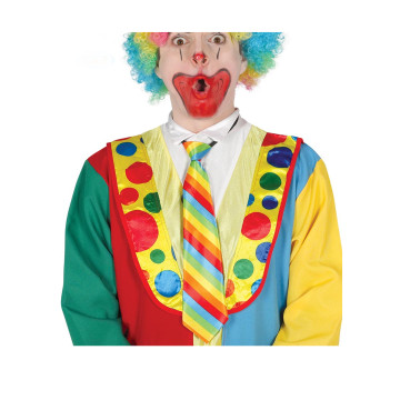 Cravate clown rayée multicolore adulte