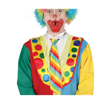 Cravate clown rayée multicolore adulte