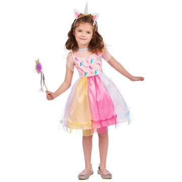 Déguisement licorne multicolore fille