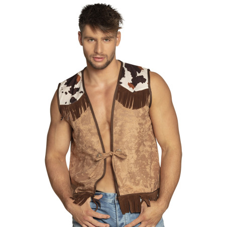 Veste western marron clair homme