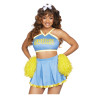 Déguisement luxe pompom girl bleu ciel femme