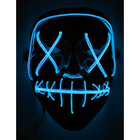 Masque led lumineux bleu adulte