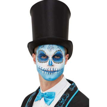 Kit maquillage et tatoo Dia de los Muertos bleu adulte